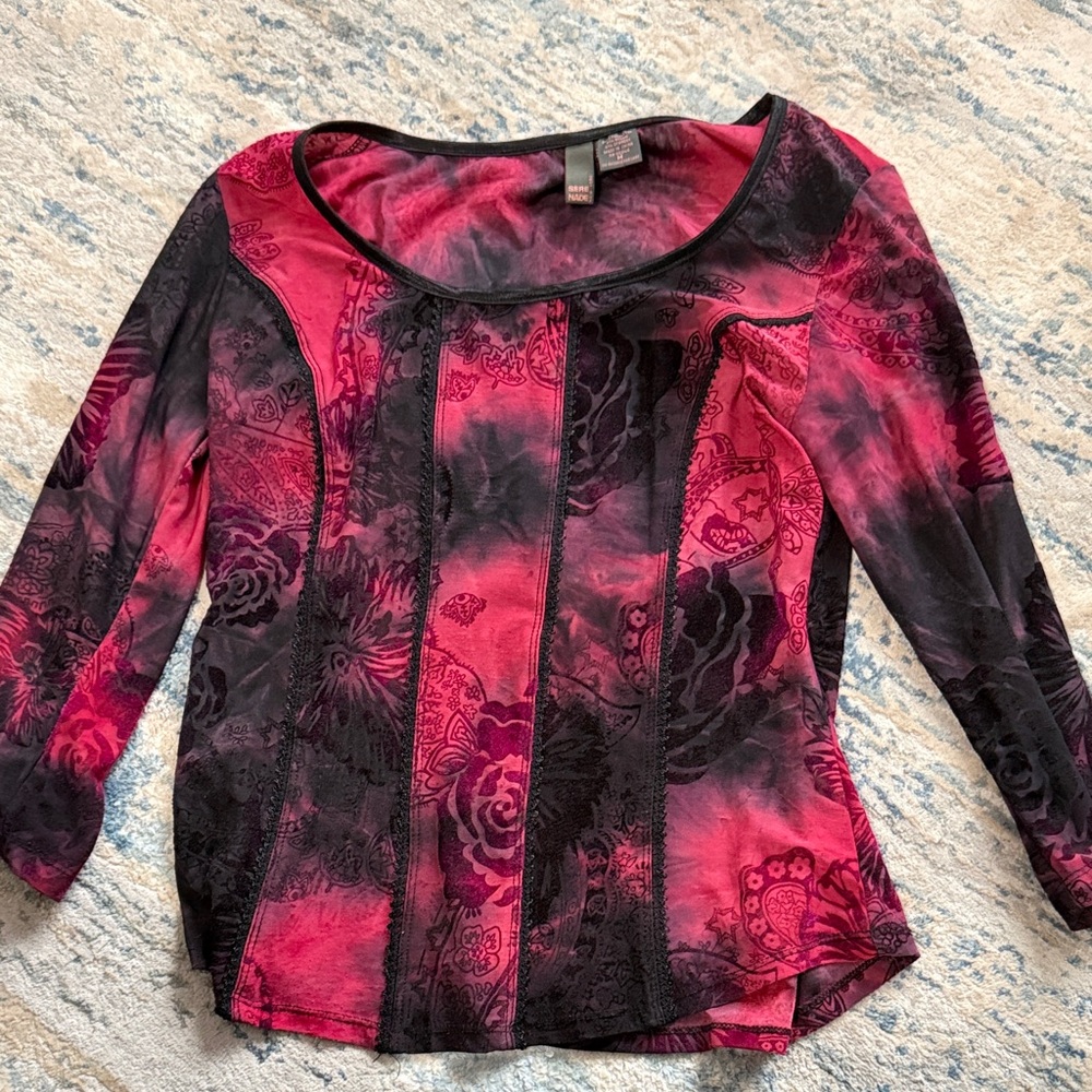 Elegant Pink and Black Women's Top